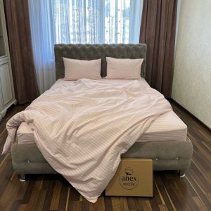 Комплект постільної білизни "Рожева Полоска" - Сімейне
